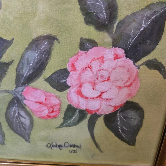 Vintage Watercolor Botanical Custom Framed Artwork Signed By Artist - Picture 8 of 11